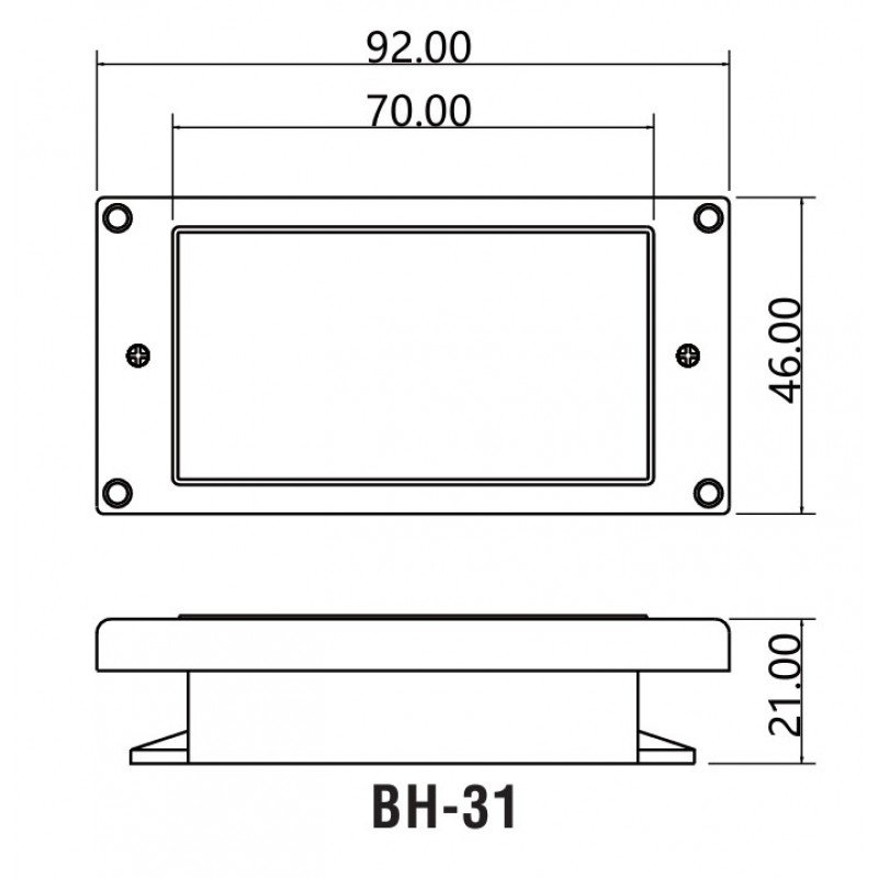 BH-31Bridge-BK Звукосниматель магнитный, хамбакер, бриджевый, черный, Belcat