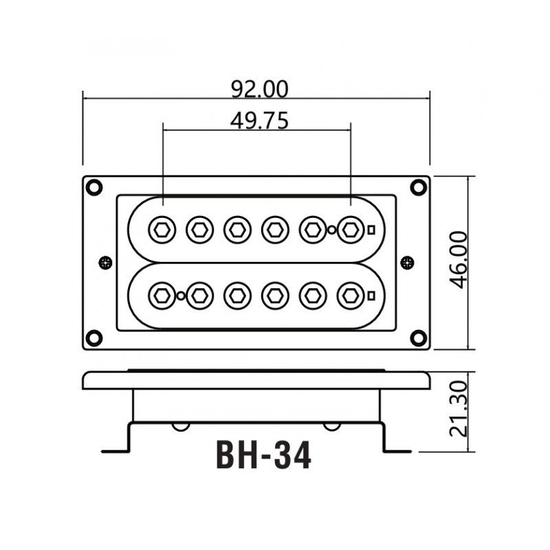 BH-34Neck-WH Звукосниматель магнитный, хамбакер, нековый, белый, Belcat