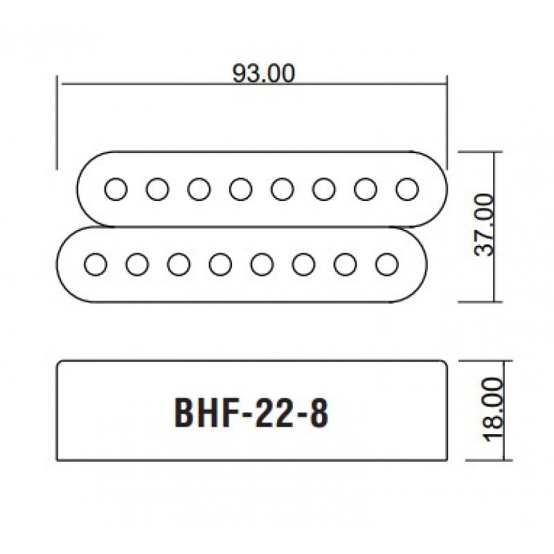 BHF-22-8-P-BK-N Звукосниматель магнитный для 8-струнной гитары, хамбакер, нековый, черный, Belcat