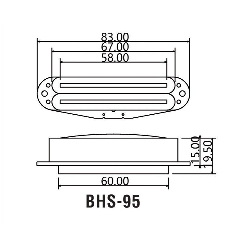 BHS-95ANeck-BK Звукосниматель магнитный, сингл, нековый, черный, Belcat