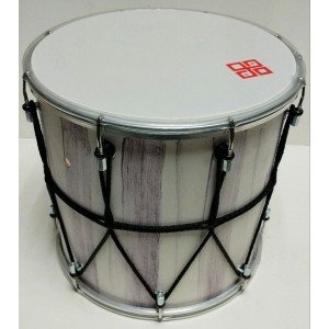 BK-10Msv Барабан кавказский 10" с верёвкой, 25х25,4см, светлый мрамор, Мастерская Бехтеревых