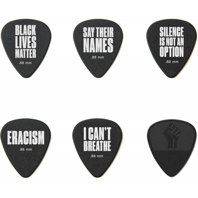 BLMT03 Black Lives Matter Медиаторы 6шт, толщина 0,88мм, черные, Dunlop BLMT03 Black Lives Matter Медиаторы 6шт, толщина 0,88мм, черные, Dunlop