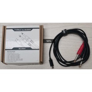 BUJ004(1.5m) Кабель акустический Type-C-2х6.35мм, 1.5м, Soundking