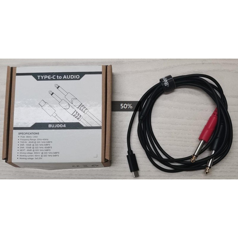 BUJ004(1.5m) Кабель акустический Type-C-2х6.35мм, 1.5м, Soundking