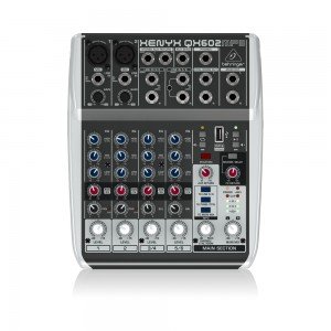 Behringer QX602MP3 Пульт микшерный универсальный малошумящий, 6 каналов, встроенный MP3-плеер Behringer QX602MP3 Пульт микшерный универсальный малошумящий, 6 каналов, встроенный MP3-плеер