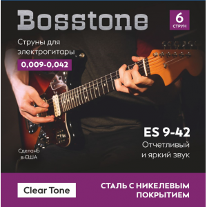 Bosstone ES 9-42 Струны для электрогитары из стали с никелевым покрытием