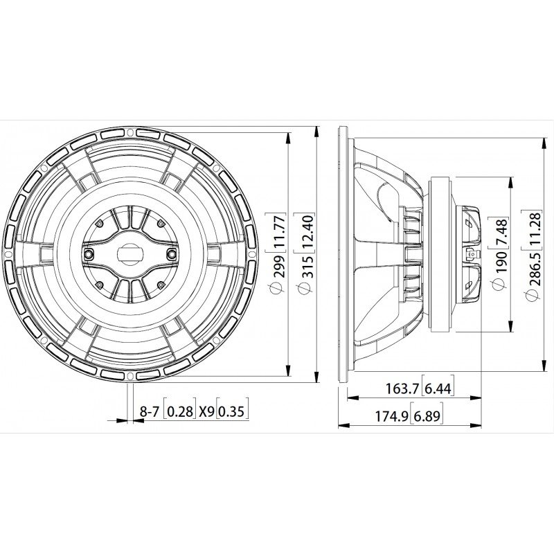 CAF123.00TH Динамик коаксиальный 12", 700Вт, 8 Ом, Lavoce