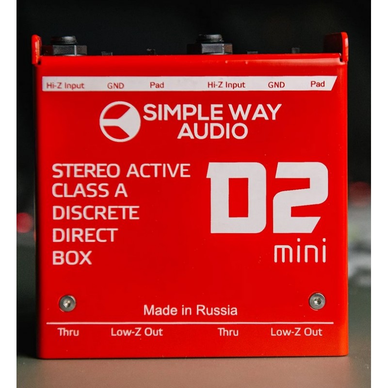 D2mini D.I. Box Дибокс, преобразователь сигнала для гитары, активный, стерео, Simpleway Audio