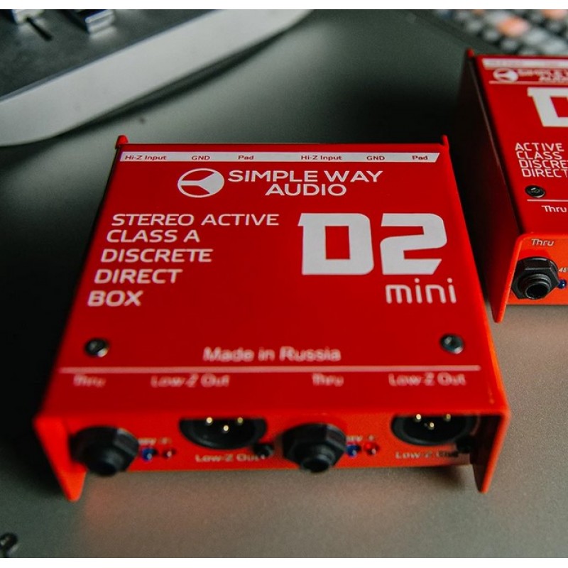 D2mini Дибокс, преобразователь сигнала для гитары, активный, стерео, Simpleway Audio
