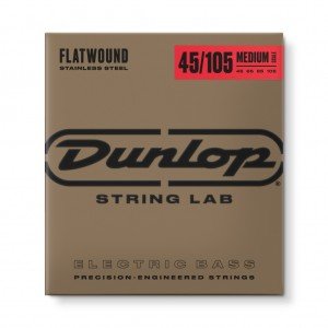 DBFS45105M Flatwound Medium Scale Комплект струн для бас-гитары, сталь, 45-105, Dunlop