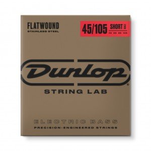DBFS45105S Flatwound Short Scale Комплект струн для бас-гитары, сталь, 45-105, Dunlop