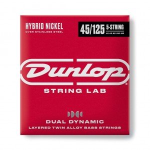DBHYN45125 Dual Dynamic Комплект струн для 5-струнной бас-гитары, никель/сталь, 45-125, Dunlop DBHYN45125 Dual Dynamic Комплект струн для 5-струнной бас-гитары, никель/сталь, 45-125, Dunlop
