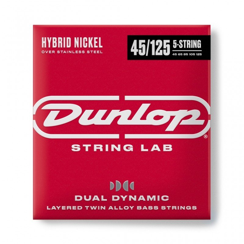 DBHYN45125 Dual Dynamic Комплект струн для 5-струнной бас-гитары, никель/сталь, 45-125, Dunlop DBHYN45125 Dual Dynamic Комплект струн для 5-струнной бас-гитары, никель/сталь, 45-125, Dunlop