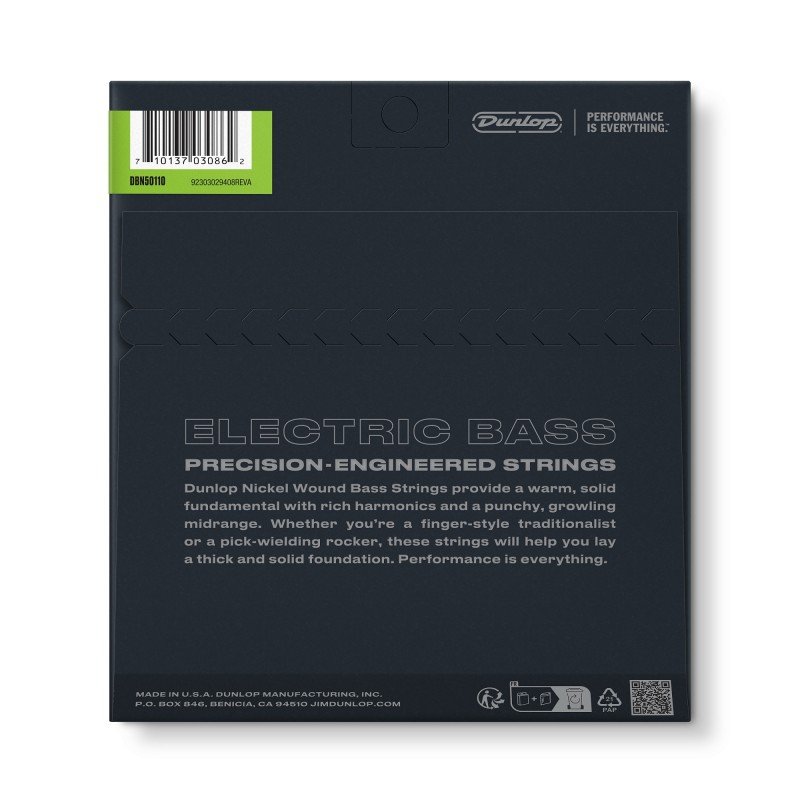 DBN50110 Комплект струн для бас-гитары, никелированные, Heavy, 50-110, Dunlop