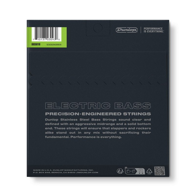 DBS50110 Комплект струн для бас-гитары, нерж.сталь, Heavy, 50-110, Dunlop