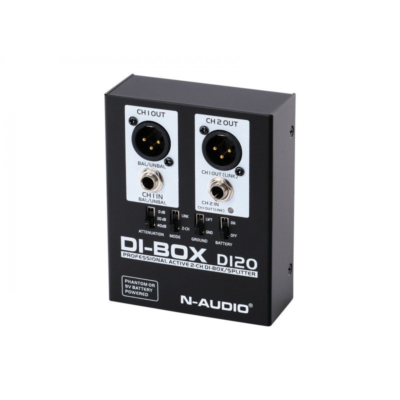 DI20 D.I. Box Дибокс, Преобразователь сигнала для гитары, активный, N-Audio