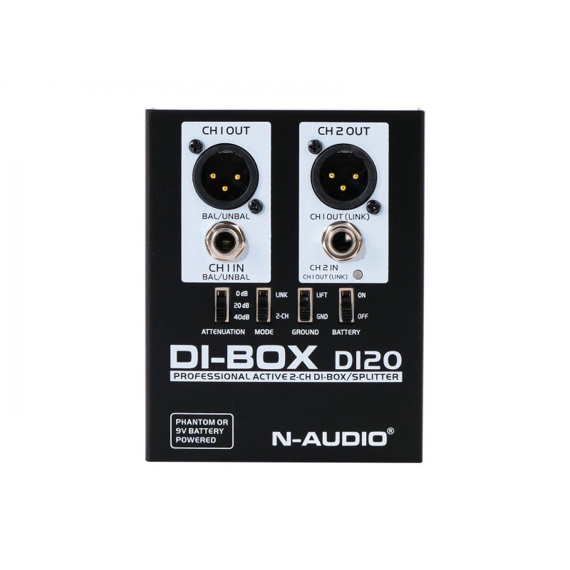 DI20 D.I. Box Дибокс, Преобразователь сигнала для гитары, активный, N-Audio
