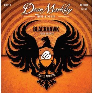 DM8013 Blackhawk Pure Bronze Комплект струн для акустической гитары,с покрытием, 13-56, Dean Markley