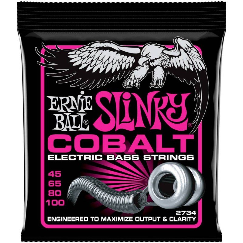 ERNIE BALL 2734 Cobalt Slinky Super 45-100 - Струны для бас-гитары Эрни Болл