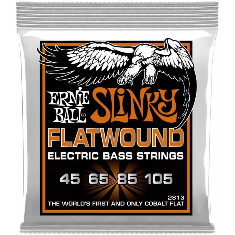 ERNIE BALL 2813 Flatwound Slinky Hybrid 45-105 - Струны для бас-гитары Эрни Болл