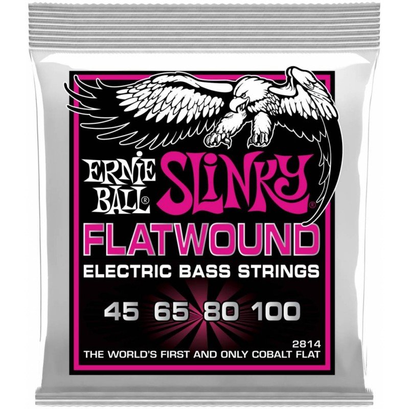 ERNIE BALL 2814 Flatwound Slinky Super 45-100 - Струны для бас-гитары Эрни Болл