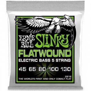 ERNIE BALL 2816 Flatwound Slinky Regular 45-130 - Струны для бас-гитары 5 струнной Эрни Болл ERNIE BALL 2816 Flatwound Slinky Regular 45-130 - Струны для бас-гитары 5 струнной Эрни Болл