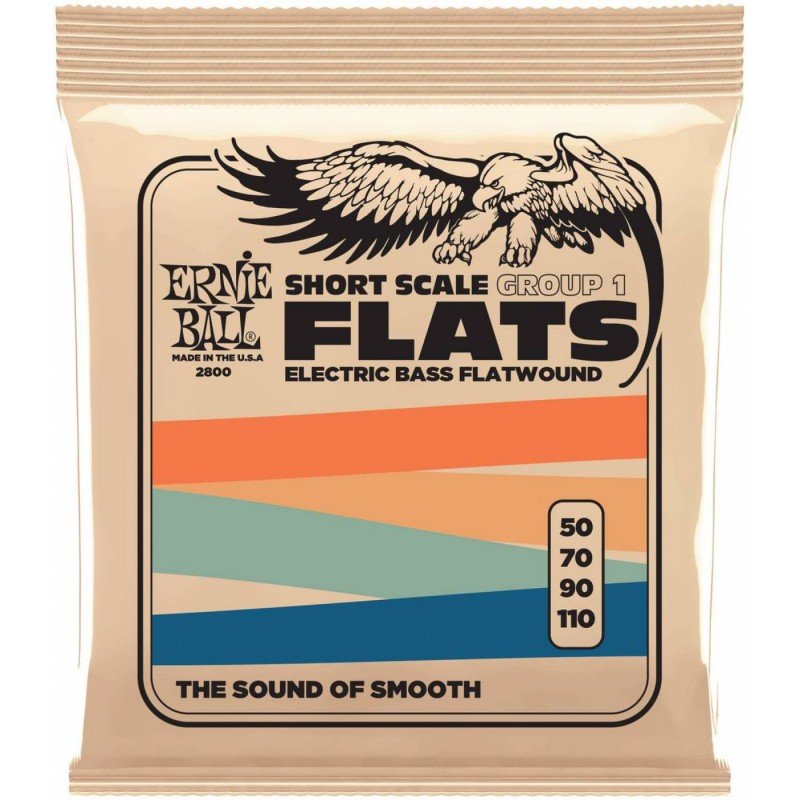 ERNIE BALL 2800 Flatwound Group 1 Short Scale 50-110 - Струны для бас-гитары Эрни Болл