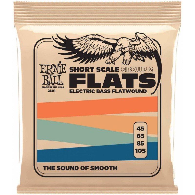 ERNIE BALL 2801 Flatwound Group 2 Short Scale 45-105 - Струны для бас-гитары Эрни Болл