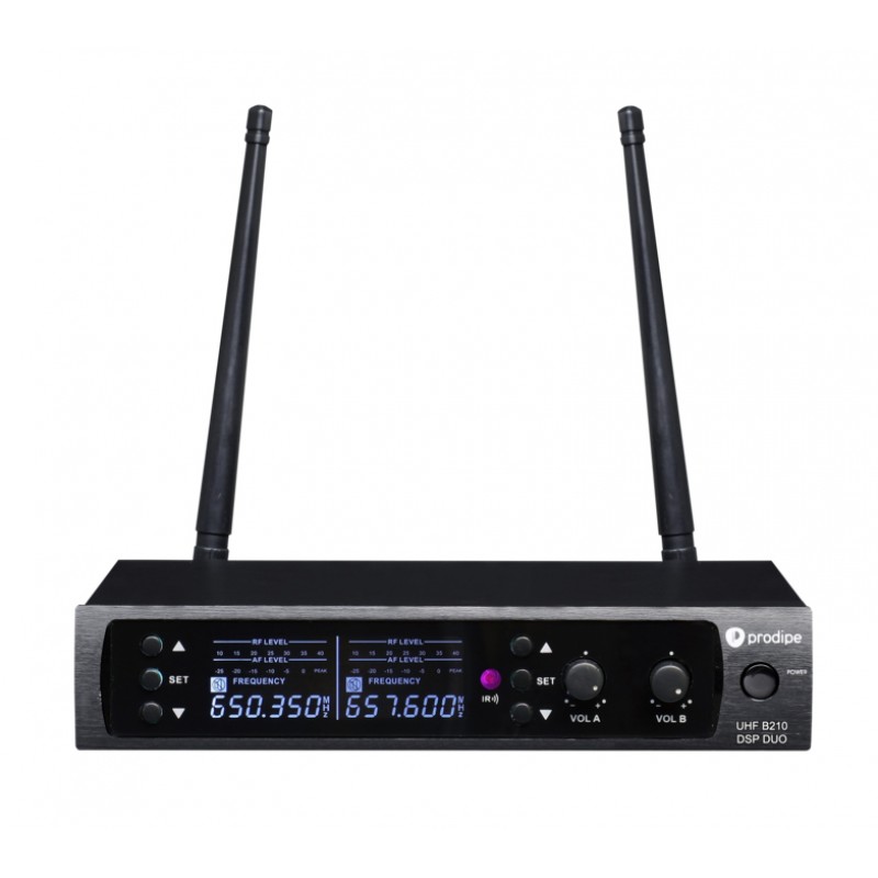 DSP-DUO-UHF-B210/F5  Беспроводная микрофонная система, петличный и головной микрофон, Prodipe