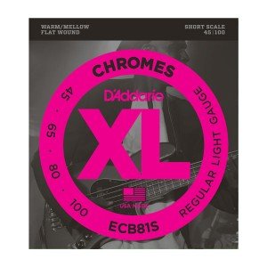 ECB81S Chromes Bass Комплект струн для бас-гитары, Light, 45-100, Short Scale, D'Addario ECB81S Chromes Bass Комплект струн для бас-гитары, Light, 45-100, Short Scale, D'Addario