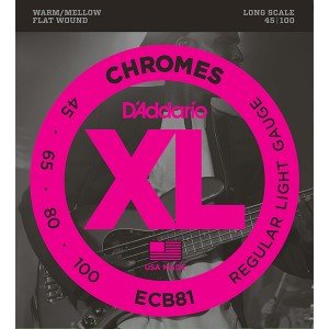 ECB81 Chromes Комплект струн для бас-гитары, Light, 45-100, Long Scale, D'Addario