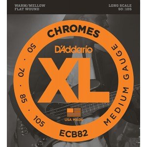 ECB82 Chromes Комплект струн для бас-гитары, Medium, 50-105, Long Scale, D'Addario ECB82 Chromes Комплект струн для бас-гитары, Medium, 50-105, Long Scale, D'Addario