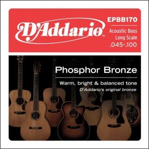 EPBB170 Phosphor Bronze Комплект струн для акустической бас-гитары, ф/бр, Long Sc, 45-100, D'Addario EPBB170 Phosphor Bronze Комплект струн для акустической бас-гитары, ф/бр, Long Sc, 45-100, D'Addario