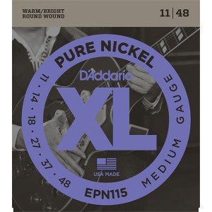 EPN115 XL Pure Nickel Комплект струн для электрогитары, никель, Medium 11-48, D'Addario