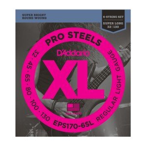 EPS170-6SL ProSteels Комплект струн для 6-струнной бас-гитары, Light, 30-130, S.Long, D'Addario EPS170-6SL ProSteels Комплект струн для 6-струнной бас-гитары, Light, 30-130, S.Long, D'Addario