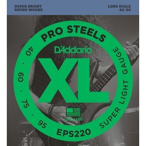EPS220 ProSteels Комплект струн для бас-гитары, Super Light, 40-95, D'Addario