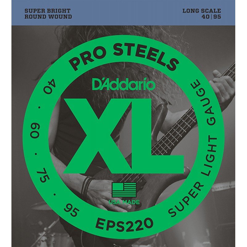 EPS220 ProSteels Комплект струн для бас-гитары, Super Light, 40-95, D'Addario