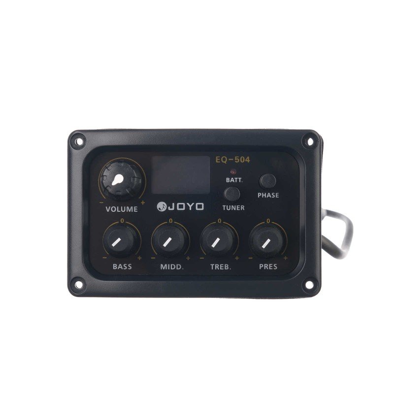 EQ-504-F Звукосниматель для акустических гитар с 4-х полосным эквалайзером и тюнером, Joyo