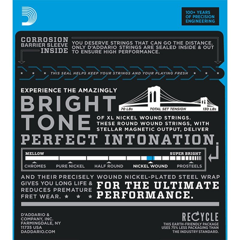 EXL150 Nickel Wound Комплект струн для 12-струнной электрогитары, Regular Light, 10-46, D'Addario