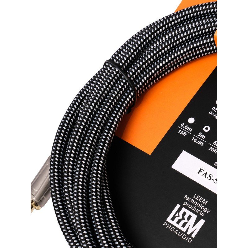 FAS-5(BK/WH) Кабель инструментальный, черный/белый, 5м, Leem