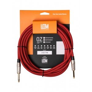 FAS-5(RD/BK) Кабель инструментальный, красный/черный, 5м, Leem