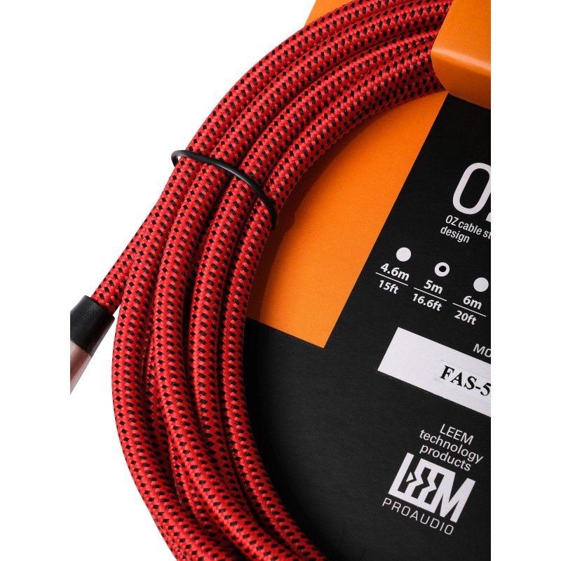FAS-5(RD/BK) Кабель инструментальный, красный/черный, 5м, Leem