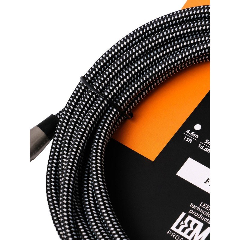 FBS-5(BK/WH) Кабель инструментальный, черный/белый, 5м, Leem