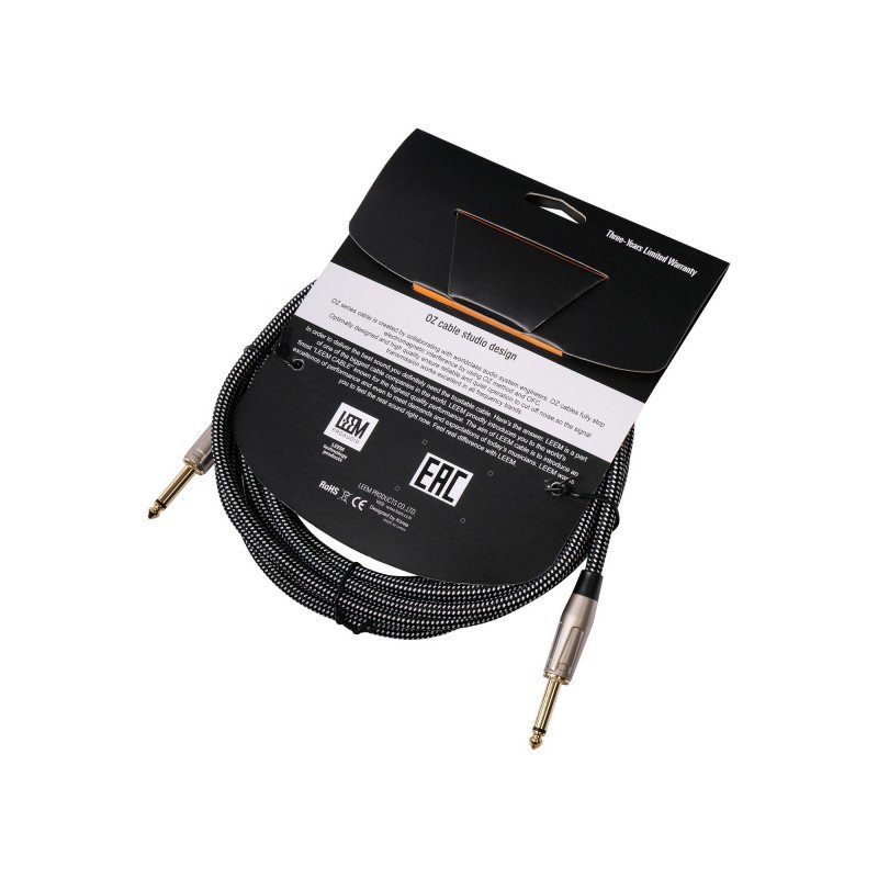 FBS-5(BK/WH) Кабель инструментальный, черный/белый, 5м, Leem