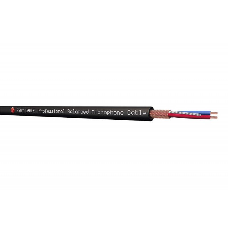 FC222BK-100 Кабель микрофонный балансный, черный, 100м, Feby Cable