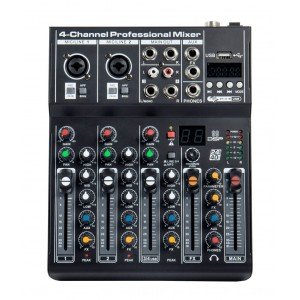 FK-04 Микшерный пульт, 4 канала, серия PRO, LAudio FK-04 Микшерный пульт, 4 канала, серия PRO, LAudio