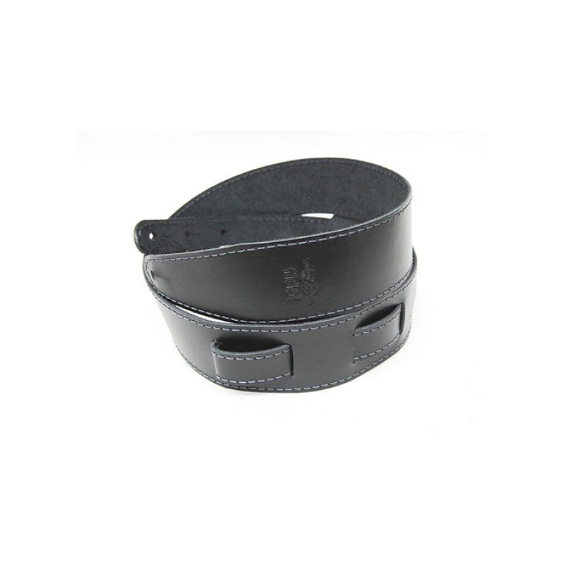 FL1110531LP Premier Ремень для гитары, кожаный, черный, отстрочка ниткой темный графит, Fidel