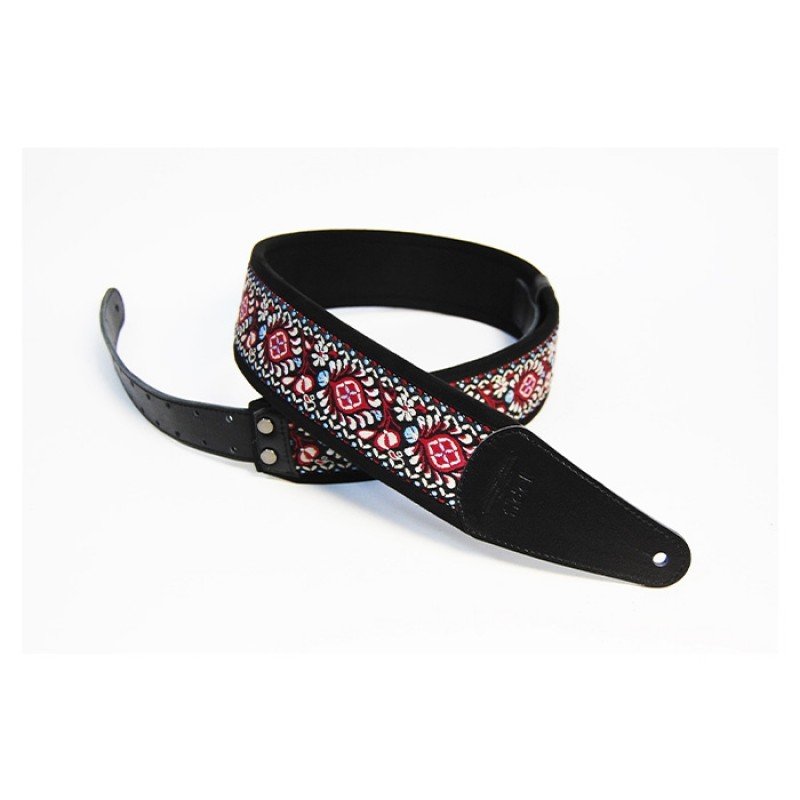 FL22020E Ergo Ремень для гитары, кожа/хлопок, орнамент, Fidel