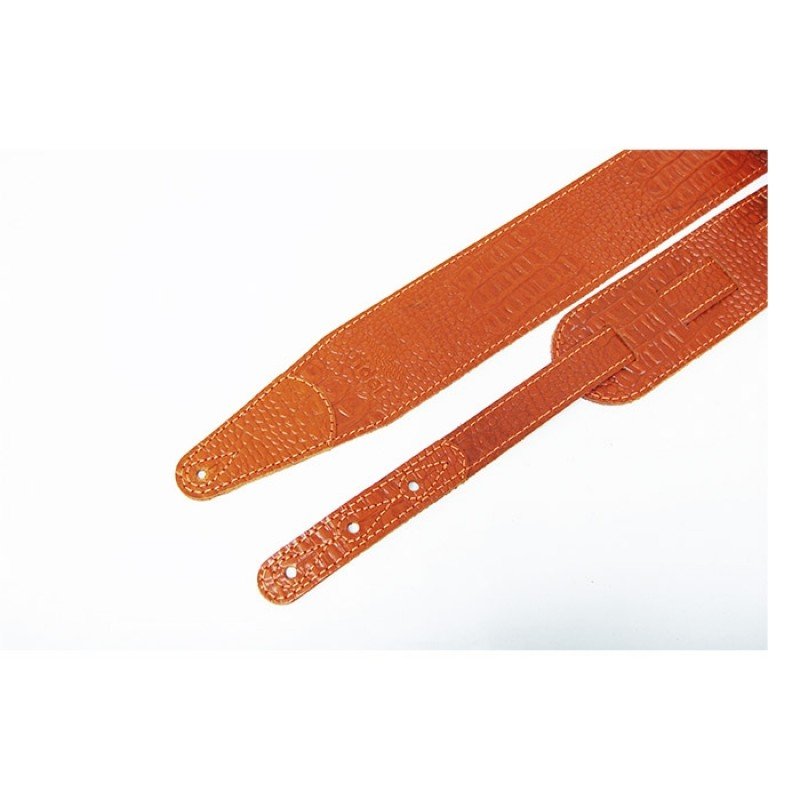 FL660287L11 Leather 11 Ремень для гитары, кожаный, мандарин, тиснение рептилия, Fidel