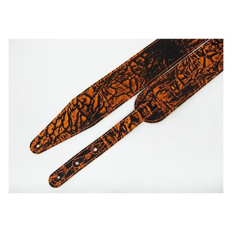 FL8010LT Leather Tigina Ремень для гитары, кожаный, закат в джунглях, Fidel